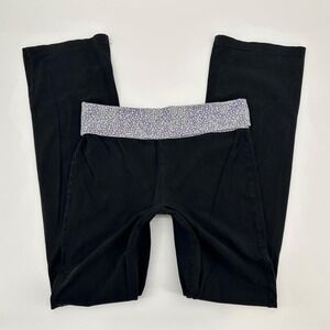 Y2K Xhilaration‎ Black Cotton & Spandex foldovers Flare Leggings purple Leopard